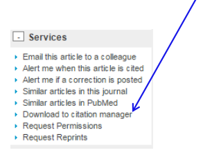 Services > Download to citation manager